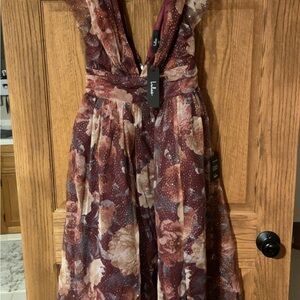 Lulu's Pink Ruched Tie Front A-line Dress